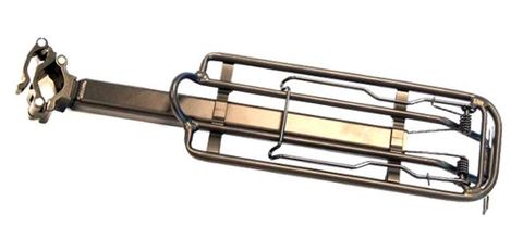 BICYCLE PARTS - CARRIER REAR CARRIER, SEAT POST MOUNTED, QR WITH SPRING BOW, ALLOY, BLACK (UP TO 31.8MM) (5KG LOAD LIMIT)