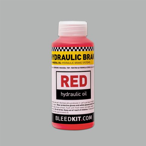 BICYCLE PARTS - OIL BY BLEEDKIT - RED MINERAL HYDRAULIC OIL 100 ML MO - 10200 PREMIUM PRODUCT MADE IN SLOVENIA