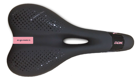 BICYCLE PARTS - SADDLE, VINYL TOP, BLACK PC W/MEMORY FOAM, W/DDK LOGO, BLACK RAILS, L:269 W:156MM, QUALITY DDK PRODUCT MADE IN TAIWAN