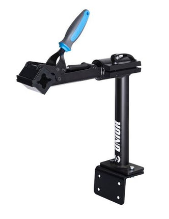 Unior Adjustable Clamp Workstand For Cycling And Bike Repair, Wall Or Bench Mountable Tool For Mechanics