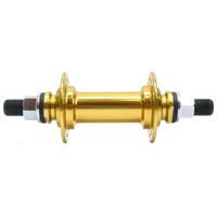 BICYCLE PARTS - HUB FRONT, NUTTED, SEALED, BMX, 36 HOLE, 14MM AXLE, 100MM OLD, ALLOY GOLD