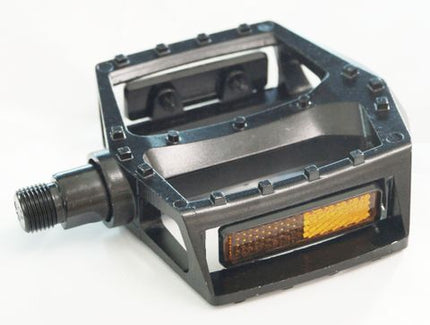 BICYCLE PARTS - PEDALS 9/16 BMX, LARGE PLATFORM, ONE PIECE ALLOY BODY, BLACK BY FPD