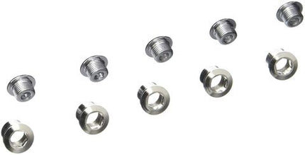 BICYCLE PARTS - CHAINRING BOLT KITS, STRONGROAD SCREW FOR DOUBLE (5 ARMS) STEEL SILVER
