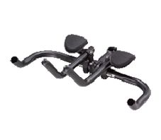 BICYCLE PARTS - TRIATHLON BARS 25.4MM THRU TO 31.8MM BB, ADJUSTABLE, ALLOY, W/SLEEVES AND CLAMP BLACK