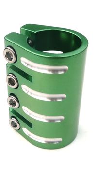 BICYCLE PARTS - SCOOTER CLAMP QUAD 31.8MM , 31.8 GREEN