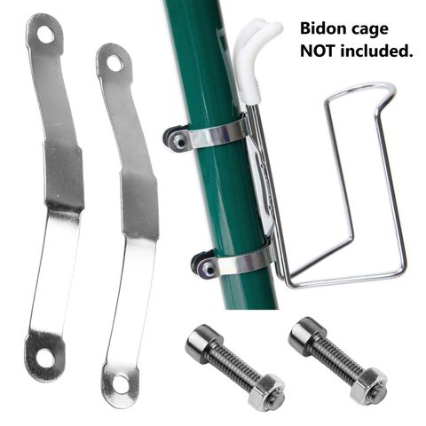 BICYCLE PARTS - CLAMP SET - FOR MOUNTING BIDON CAGE TO DOWN TUBE, 30MM DIAMETER, STEEL (BIDON CAGE NOT INCLUDED)