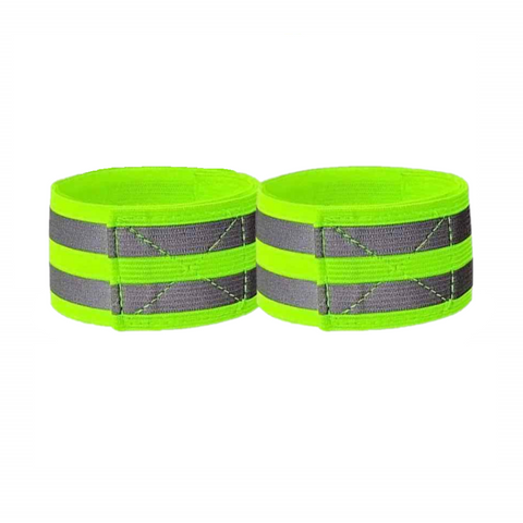 BICYCLE PARTS - TROUSER BAND VELCRO WITH REFLECTIVE TAPE, FLURO YELLOW