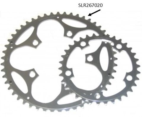 BICYCLE PARTS - CHAINRING - ROAD STRONGLIGHT , 48T, 5083 SILVER - 130MM BCD, 5 HOLE FOR 9/10 SPD (DOES NOT HAVE PICKUP POINTS)