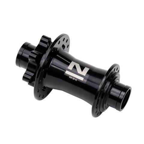 BICYCLE PARTS - HUB, NOVATEC FRONT 6 BOLT DISC BLACK 36H SUIT 20MM THROUGH AXLE . (110MM - OLD)