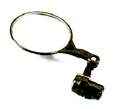 BICYCLE PARTS - MIRROR CONVEX, BAR END, 75MM BLACK (HANG SELL PACKAGING)