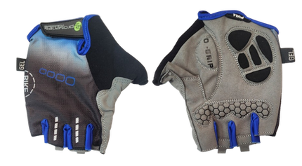 BICYCLE PARTS - BLACK WITH BLUE TRIM GLOVES - PRO SERIES, AMARA PALM, LYCRA TOWEL WITH GEL PADDING, LARGE