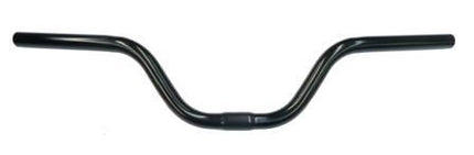 BICYCLE PARTS - HANDLEBAR 25.4MM, 63CM WIDE, 105MM RISE, STEEL BLACK
