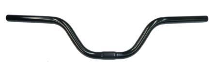 BICYCLE PARTS - HANDLEBAR 25.4MM, 63CM WIDE, 105MM RISE, STEEL BLACK