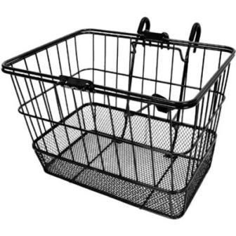 BICYCLE PARTS - BASKET - FRONT, MESH, CLEVER Q/R MOUNTING SYSTEM, BLACK, 34CM X 26CM X 24 CM (5KG LIMIT)