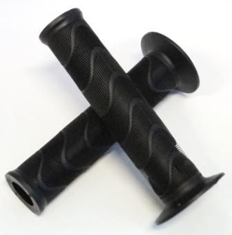 BICYCLE PARTS - GRIPS KRATON RUBBER, D - DENSITY, 140MM W/ PLUG, BLACK, W/ FLANGE