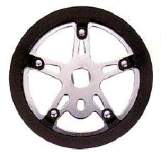 BICYCLE PARTS - CHAIN RING 1/2 X 1/8 X 40T, FOR OPC, WITH BLACK DOUBLE GUARD, SILVER