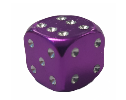 BICYCLE PARTS - VALVE CAP DICE ALLOY PURPLE 12MM A/V