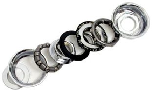 BICYCLE PARTS - BOTTOM BRACKET SET - FOR STANDARD ONE PIECE CRANK, WATERPROOF, SILVER (CUP O.D - 53.6 - I.D - 46)