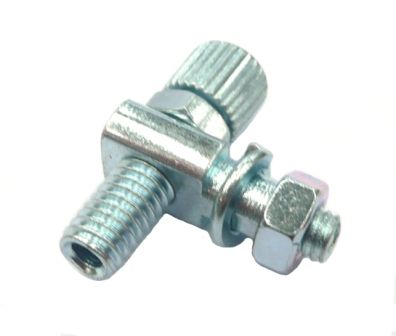 BICYCLE PARTS - BRAKE CABLE ADJUSTING SET - M5, STEEL, SILVER (SOLD INDIVIDUALLY) BARREL