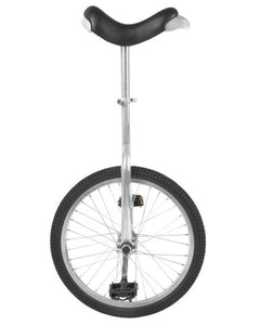 20 Inch Unicycle Chrome Steel Frame Quick Release Seat Clamp Black Saddle Yellow Handle For Adults And Kids Outdoor Sports