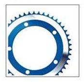 BICYCLE PARTS - CHAIN RING 44T X 130 BCD FOR SINGLE SPEED, ALLOY 1/2 X 3/32 DARK BLUE