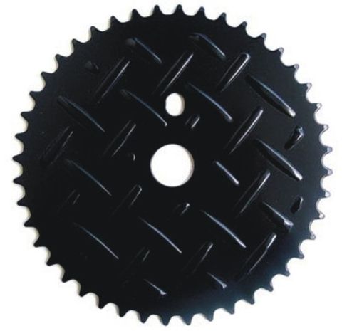 BICYCLE PARTS - CHAIN RING 1/2 X 1/8 X 44T, STEEL BLACK CHECKERPLATED OR GRATE