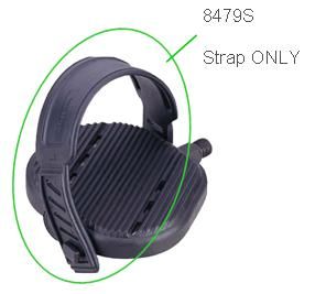 BICYCLE PARTS - STRAPS - REPLACEMENT STRAPS FOR 8479A AND 8478B PEDALS ADJUSTABLE PU STRAP, BLACK
