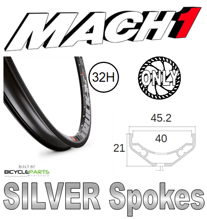 Mach1 Trukky 27.5/650B 32H Front Disc Brake Bicycle Wheelset Black Rim Novatec Hub Silver Spokes - Cycling Gear