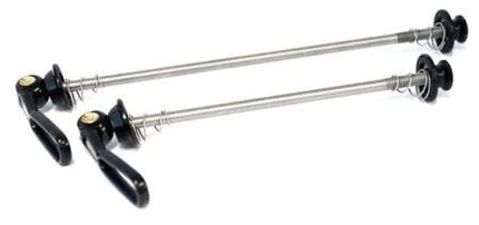 BICYCLE PARTS - SKEWER SET - FOR ROAD BIKES, FRONT AND REAR TITANIUM QR SKEWER SET, ALLOY LEVER, BLACK (SUPER LIGHT)
