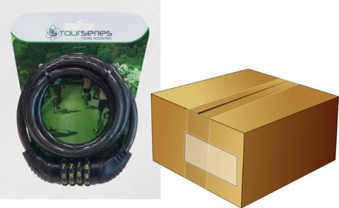 TOUR Series Black 10mm X 1500mm Resettable 4-Digit Combination Cable Lock - Secure Bicycle Accessory For Anti-theft, Sturdy Steel Braided Wire