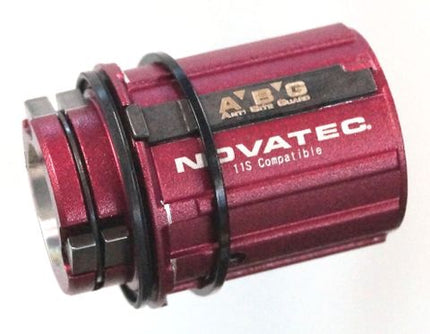 BICYCLE PARTS - CASSETTE BODY 8/11 SPEED SHIMANO SPLINE, 3 PAWL, RED, B2 BODY, ALLOY ABG, 1.8 SPACER, JAPANESE BEARING (SUIT F482SB - 95526) .