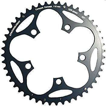 Stronglight Road Chainring 48T 110mm BCD 5 Hole Black For 9/10 Speed Durable Aluminum Cycling Component