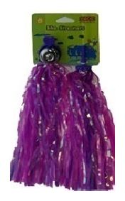 BICYCLE PARTS - STREAMERS FOR HANDLEBAR, BELL ONE SIDE, PINK PURPLE SILVER