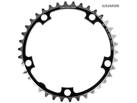 BICYCLE PARTS - CHAINRING - ROAD STRONGLIHT , 38T, 7075 CNC BLACK - 130MM BCD, 5 HOLE FOR 9/10 SPD