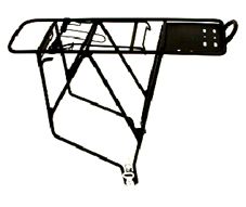 BICYCLE PARTS - CARRIER - REAR CARRIER, FOR 26 , 700C & 29ER BIKES, WITH SPRING BOW, FITTINGS 15CM LONG, ALLOY, BLACK