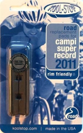 Kool-Stop Super Record 2011 Carbon Fibre Rim Compound Replacement Road Brake Pads For Campagnolo