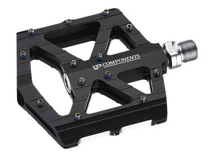 BICYCLE PARTS - PEDALS 9/16 SEALED BEARINGS, ALLOY BODY/CRO - MO AXLE, REPLACEABLE PINS, BLACK/SILVER