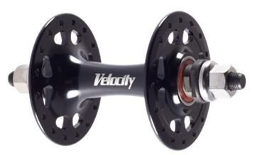 BICYCLE PARTS - HUB FRONT, NUTTED, SEALED, VELOCITY FIXIE 48H, BLACK