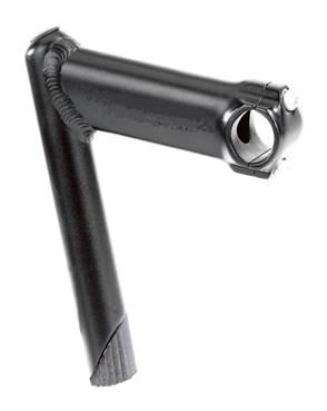 BICYCLE PARTS - QUILL STEM - 90MM EXT, 0 DEGREE, 160MM HEIGHT., 22.2MM DIA., 25.4MM BB, BLACK, 2 BOLT FRONT PLATE