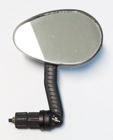 BICYCLE PARTS - MIRROR, PLASTIC W/ REFLECTOR, INSERT TYPE, FOR RIGHT HAND SIDE ONLY 19MM
