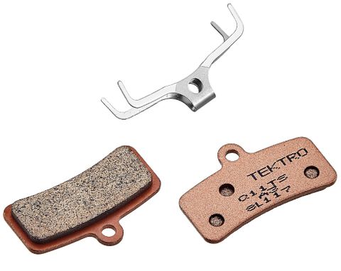 Tektro Sintered Disc Brake Pads For 4 Piston Calipers With Spring Return Titanium Color And Q11TS Model For Enhanced Braking Performance