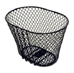 BICYCLE PARTS - BASKET - FRONT MESH, FOR CHILDRENS BIKE, WITH 25.4MM BRACKET & FITTINGS, BLACK