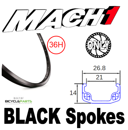 Mach1 24-inch Front Dynamo Bicycle Wheel With Black Rim And Hub, 6 Bolt Disc Compatible, 100mm Quick Release Skewer - Ideal For Cycling