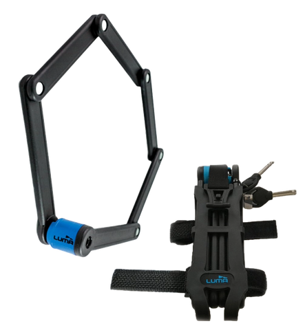 BICYCLE PARTS - LOCK, HIGH SECURITY, KEY, FOLDING LOCK, 80CM, W/MOUNTING BRKT LUMA NO1 LOCK BRAND IN SPAIN