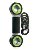 BICYCLE PARTS - BOTTOM BRACKET SET - FOR 19MM, EURO TYPE WITH SEALED BEARINGS - SPINDLE NOT INCLUDED - SET OF 10 PIECES, BLACK