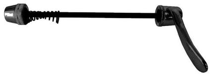 BICYCLE PARTS - SKEWER FRONT, 128MM, Q/R, STEEL, BLACK (NOT TO BE USED WITH DISC BRAKE BICYCLES)
