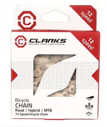 BICYCLE PARTS - CHAIN - 12 SPEED - CLARKS - 116L - SILVER - W/CONNECT LINK