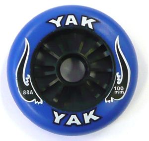 BICYCLE PARTS - S/WHEEL BLUE ON BLACK 100 X 88A YAK BRAND (PLASTIC CORE)