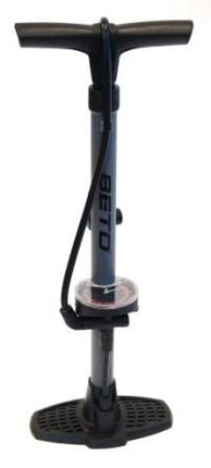 BICYCLE PARTS - BETO BOA FLOOR PUMP, PLASTIC, AUTO SWITCHING AV/FV SMART HEAD, BIG 3.5 ROUND GAUGE, 160PSI