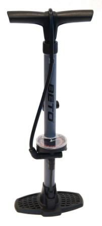 BICYCLE PARTS - BETO BOA FLOOR PUMP, PLASTIC, AUTO SWITCHING AV/FV SMART HEAD, BIG 3.5 ROUND GAUGE, 160PSI